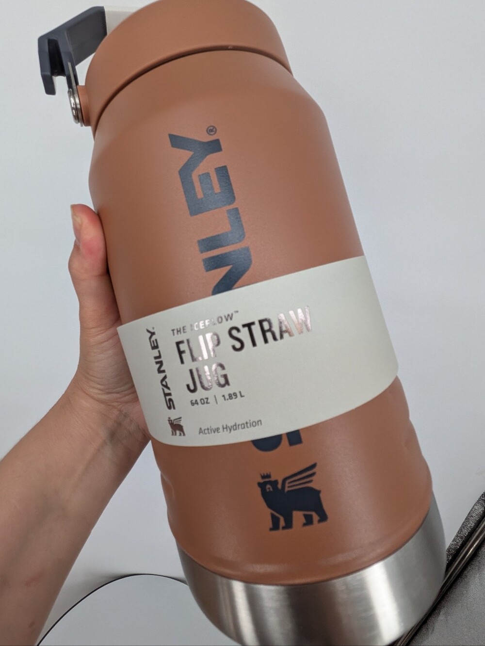 new Stanley cup water bottle The IceFlow Flip Straw Jug 64oz Toast .5 gallon - Picture 3 of 12